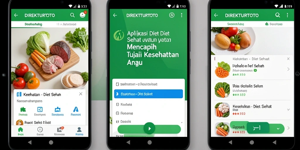 Tampilan antarmuka aplikasi Diet Sehat yang ramah pengguna.