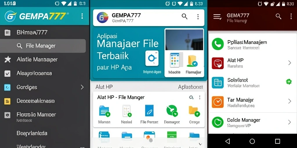 Tampilan antarmuka pengguna aplikasi File Manager dengan fitur lengkap.
