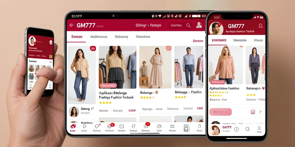 Antarmuka pengguna GM777 yang modern dan memudahkan belanja fashion.