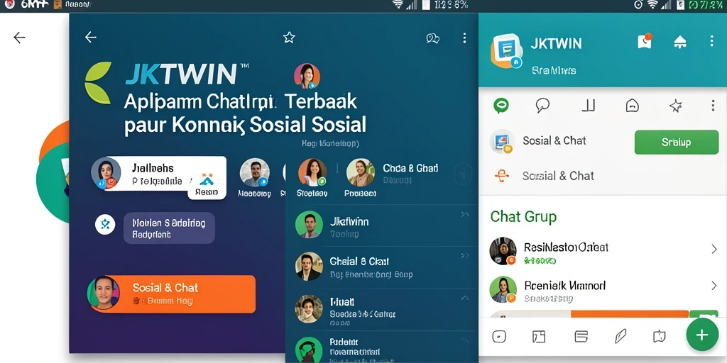 Tampilan antarmuka Chat Grup JKTWIN yang menarik dan interaktif.