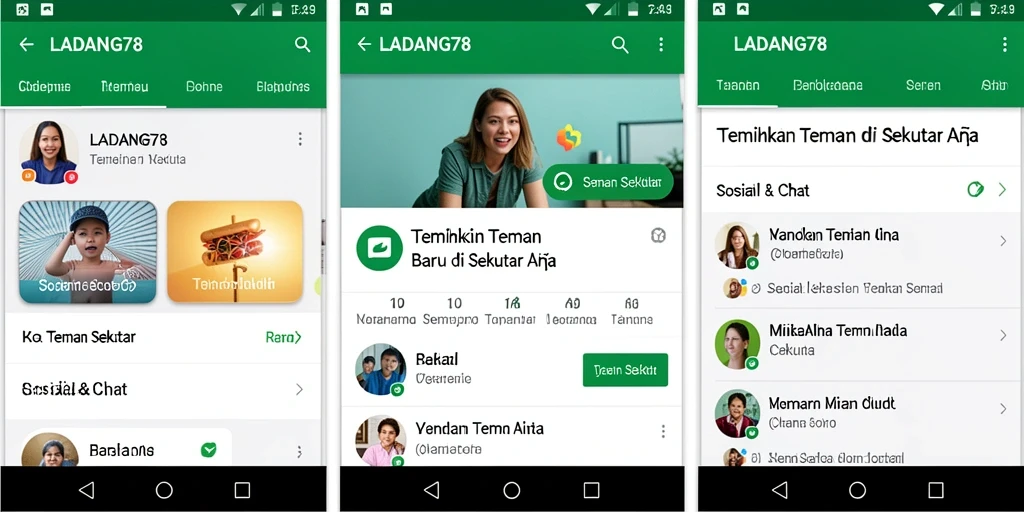 Tampilan antarmuka pengguna LADANG78 yang menarik dan fungsional.