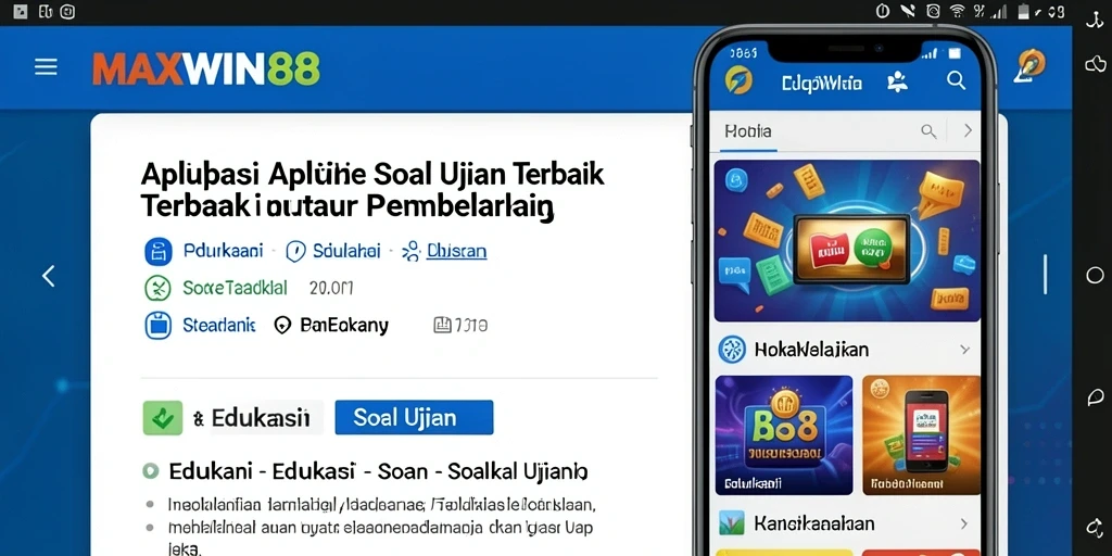 Antarmuka pengguna aplikasi MAXWIN88 untuk soal ujian.