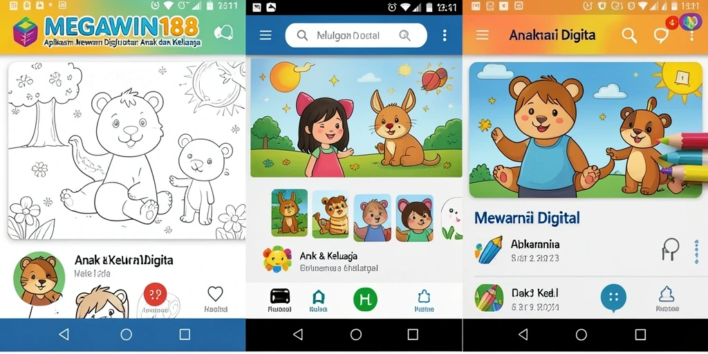 Antarmuka MEGAWIN188 yang menarik dan ramah anak untuk mewarnai.